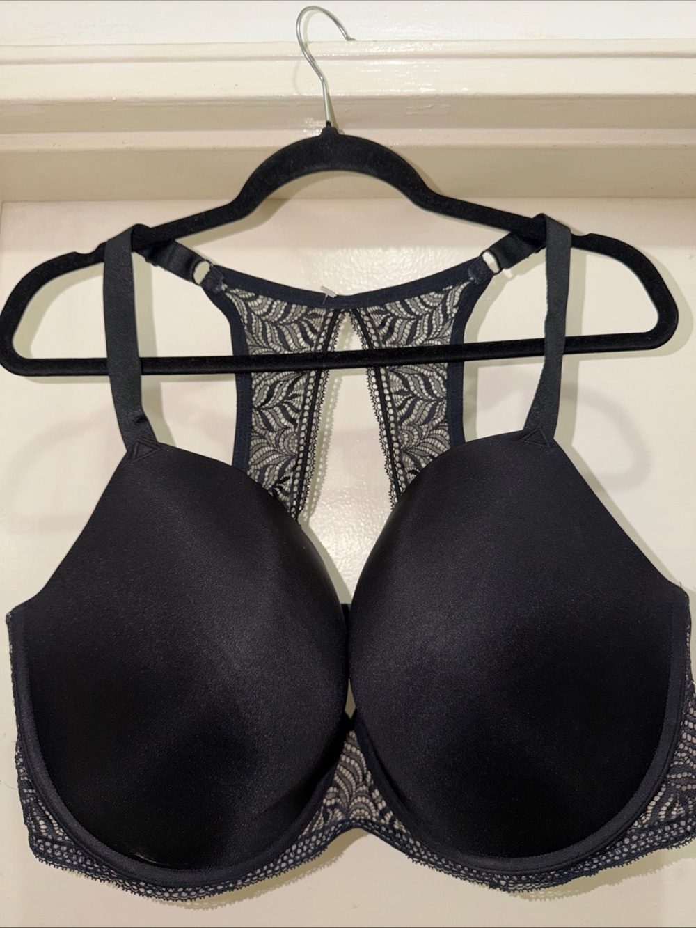 Paramour Black Lace Racerback T-Shirt Bra